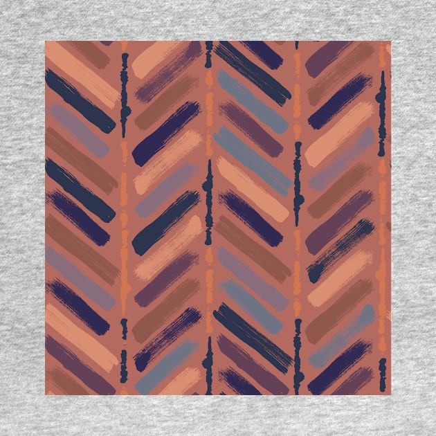 Brushstroke Herringbone-Sunset by Pamelandia